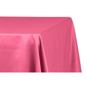 Fushia Pink Satin Rectangular Table Cloth 90by156