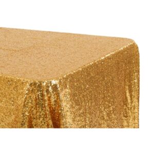 Gold Sequins Rectangular Table Cloth 90by132