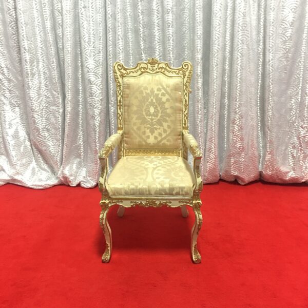 Throne chair-Ivory and Gold