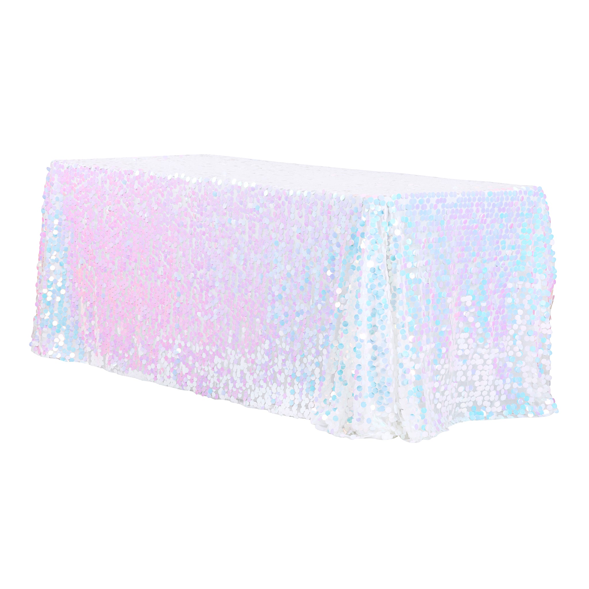 Iridescent Big Sequins Table Cloth 90by132