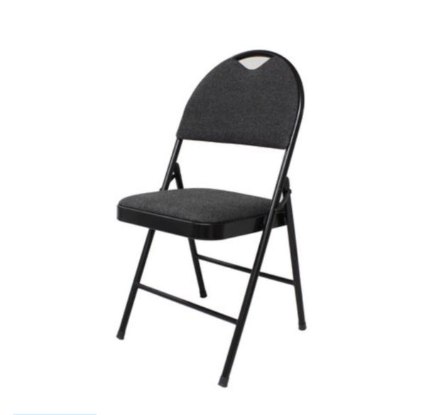 padded folding black chair