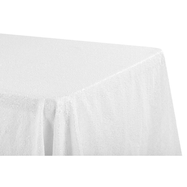 White Sequins Tablecloth 90by132
