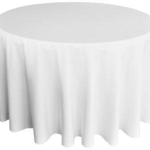 180 inches white polyester round tablecloth