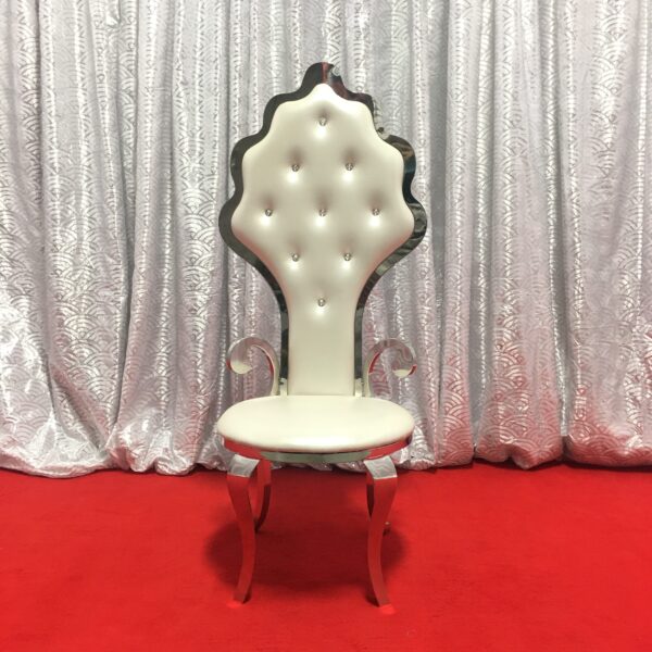 Throne chair- White and Silver
