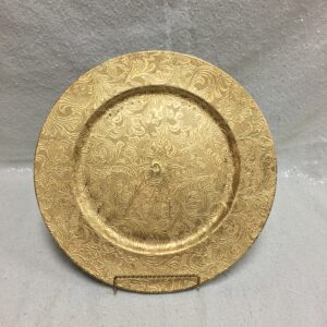 Charger plate- Gold Flowery