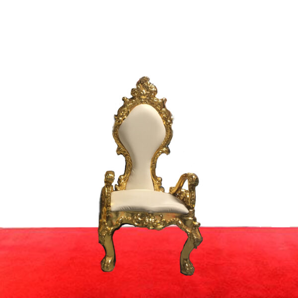 Throne Chair- Gold and white small