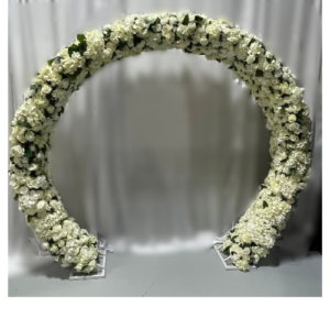 White w/Greenery Wedding Arch