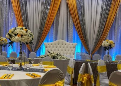 yellow color themed event rental