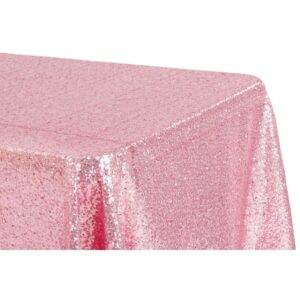 Baby Pink Sequins Rectangular Table Cloth 90by132