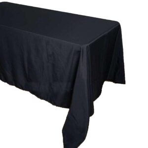 Black Polyester Rectangular Table Cloth 90by156