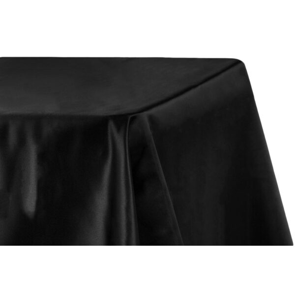 Black Satin Rectangular Table Cloth 90by132