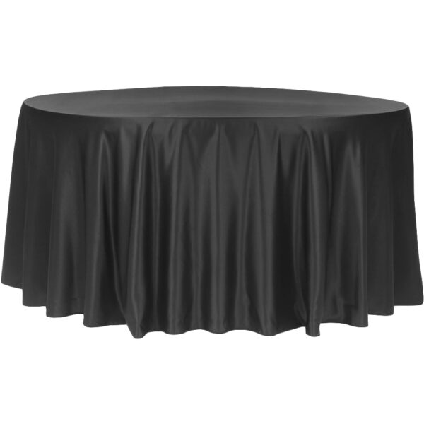 Black Satin Round Table Cloth 120inch