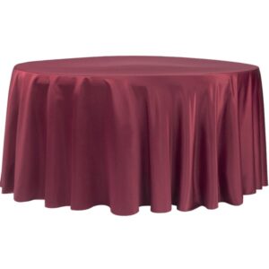 Burgundy Satin Round Table Cloth 120 inch