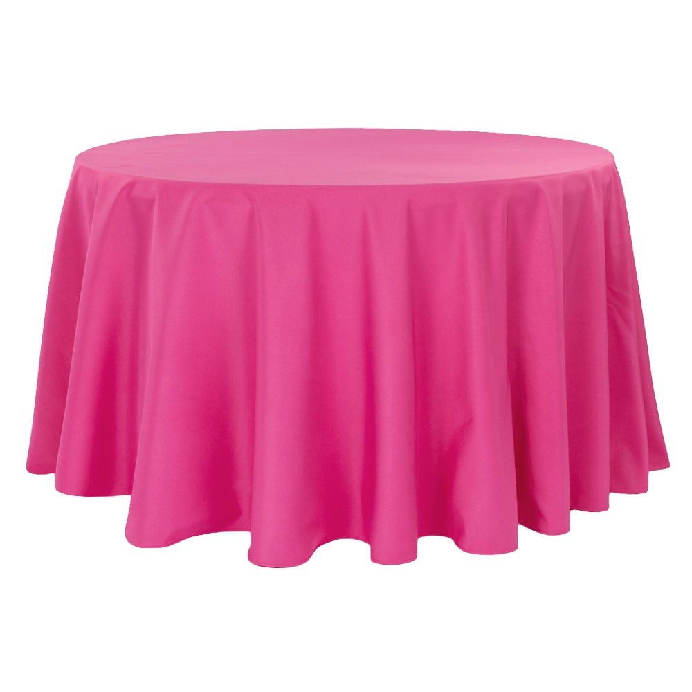 Fushia Pink Polyester Table Cloth 120 inch