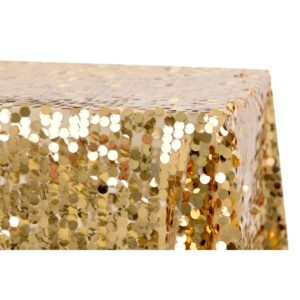 Gold Big Sequins Rectangular Table Cloth 90by132