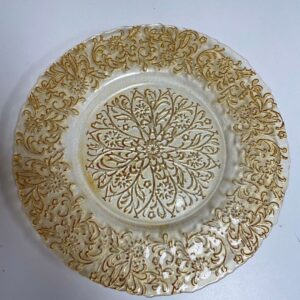 Gold Embossed Glass Charger Plate