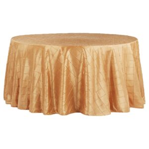 Gold Pintuck Round Table Cloth 120inch