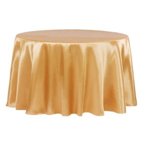 Gold Satin Round Table Cloth 120 inch