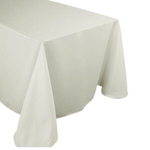 Ivory Polyester Rectangular Table Cloth 90by132
