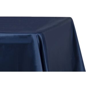 Navy Blue Satin Rectangular Table Cloth 90by132