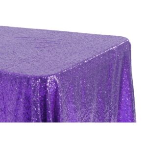 Purple Sequins Rectangular Table Cloth 90by132