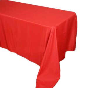 Red Polyester Rectangular Table Cloth 90by132