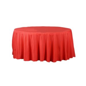 Red Polyester Round Table Cloth 120 inch