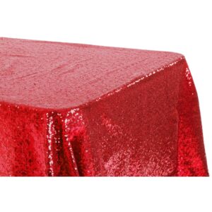 Red Sequins Rectangular Table Cloth 90by132