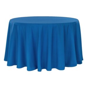 Royal Blue Polyester Round Table Cloth 120 inch