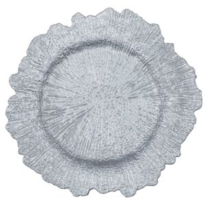 Silver Glass Seasell Charger Plate