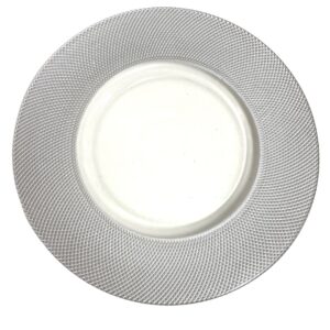Silver Rim Glass Charger Plate