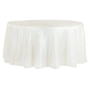 White Pintuck Round Table Cloth 120 inch