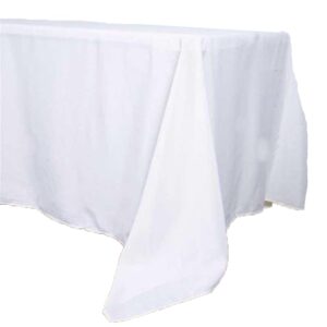 White Rectangular Polyester Table Cloth 72by120