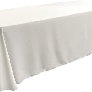 White Rectangular Polyester Table Cloth 90by132