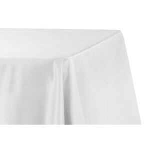 White Satin Rectangular Table Cloth 90by132