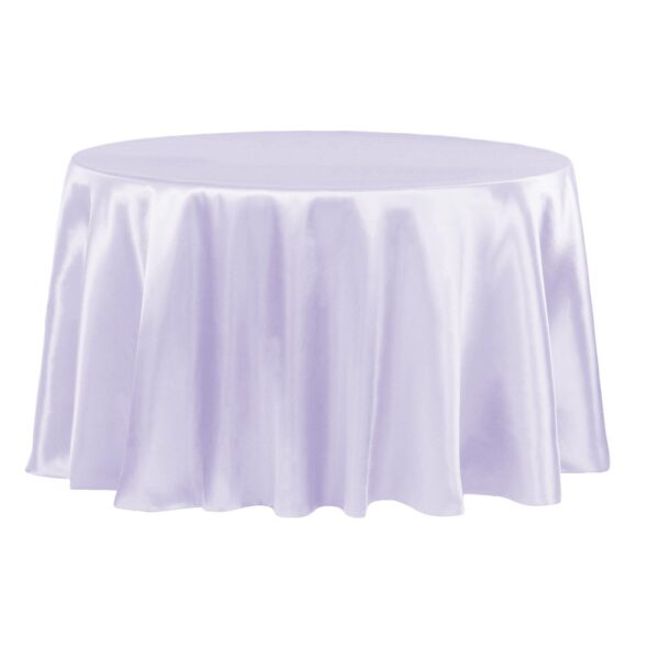 White Satin Round Table Cloth 120 inch