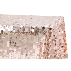 Blush Big Sequins Rectangular Table Cloth 90by132
