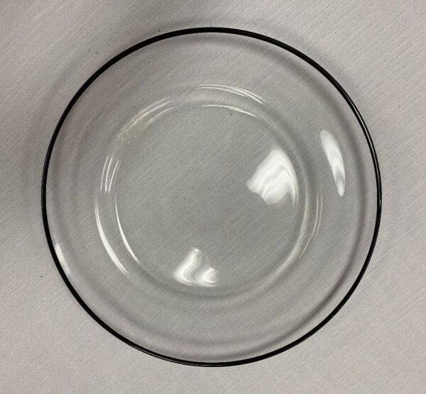 Glass charger Plate- Clear w/Black Rim