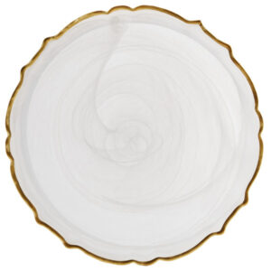 Glass Charger Plate-White